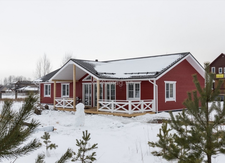 Каркасний будинок у норвезькому стилі 8,6*18 м